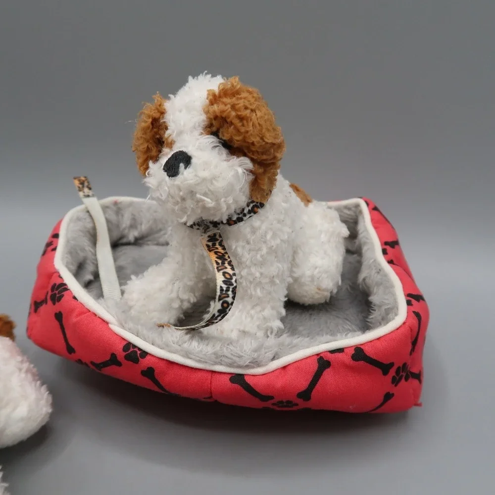 2 Our Generation Puppy Dog Brown White‎ OG Leash Pet Mini Plush 6